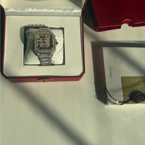 Cartier Diamond-Accented Silver and Gold Watch